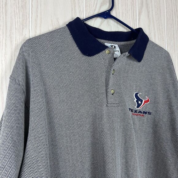 VTG Y2K Dynasty Men’s Houston Texans Navy and Cream Short Sleeve Polo Set, XXL - Picture 4 of 13